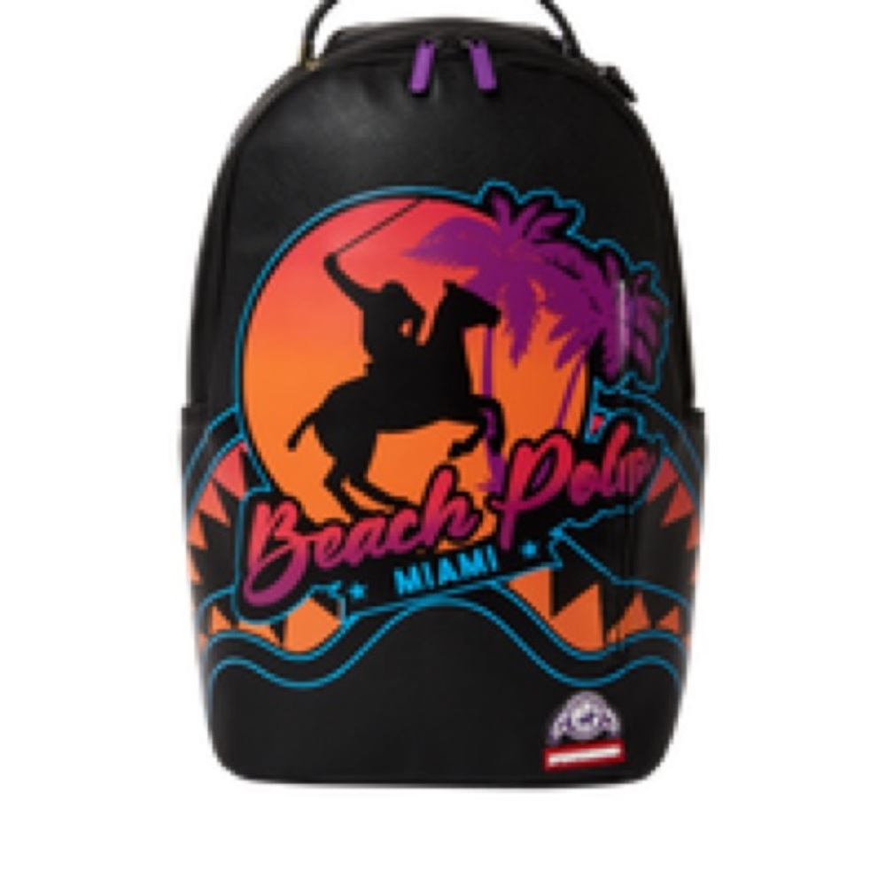 Sprayground Miami Beach Polo Collab Backpack (DLXV BLACK) Backpack